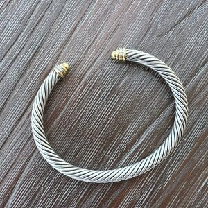DAVID YURMAN classic cable bracelet with white gold and diamonds